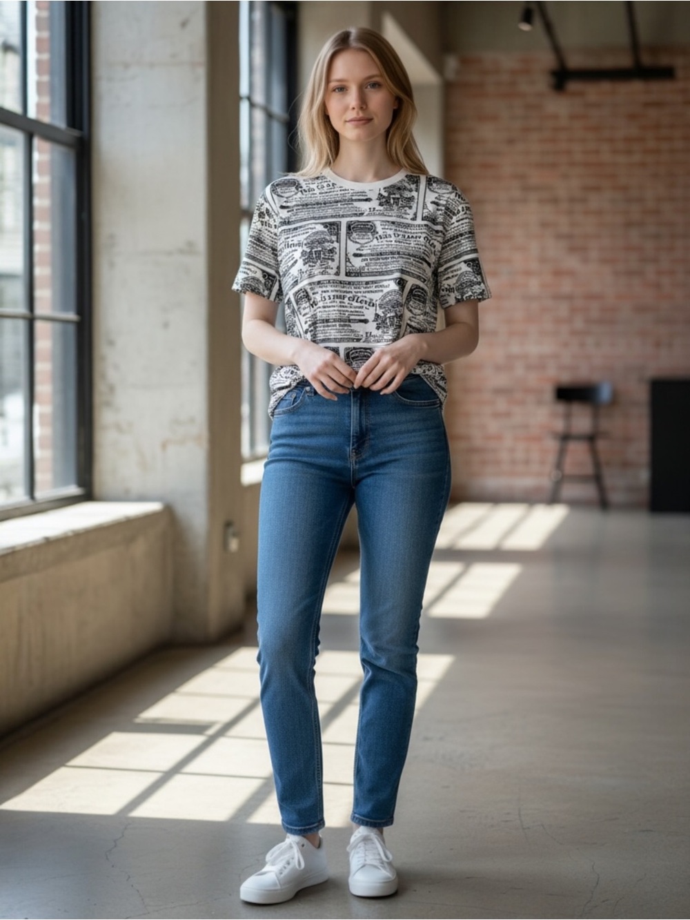 Levi's Casual Pullover Cream color T-shirt with Levi’s advertising